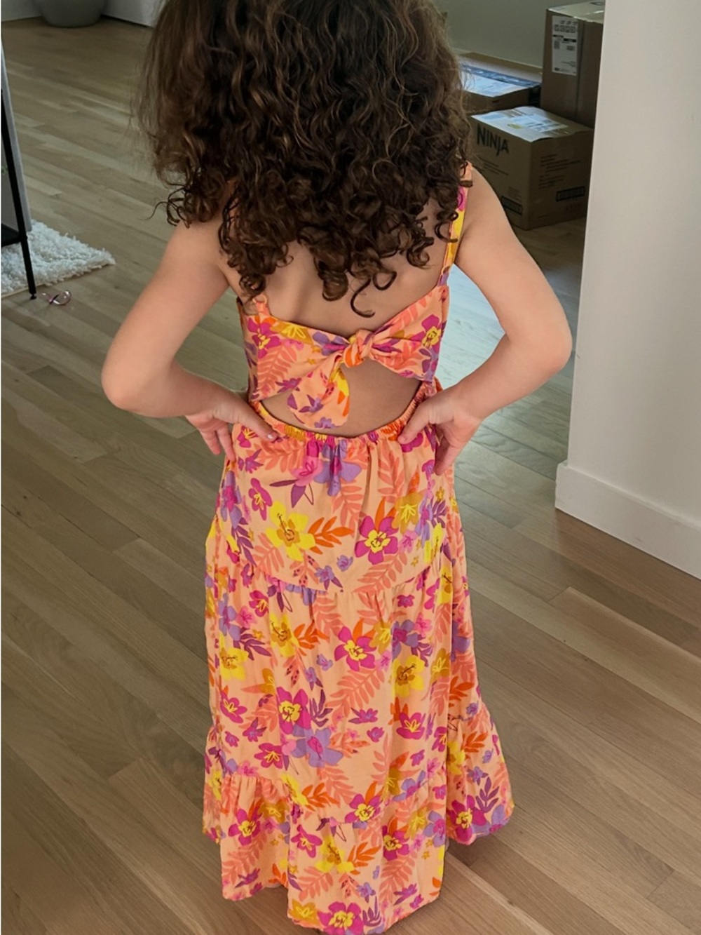 Girls tropical maxi dress